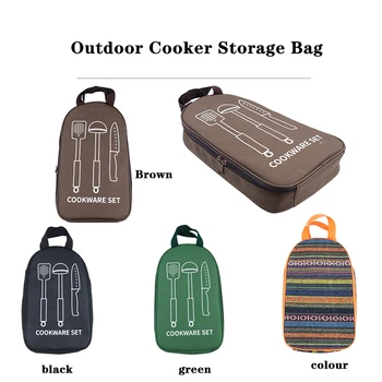 Удобна чанта за съхранение на съдове за готвене на открито, чанта за съхранение на лагер на съдове, презрамка, раница за пикник, EDC Toolkit