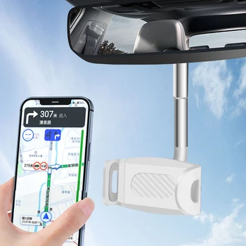 Универсална поддръжка на смартфон, огледало за обратно виждане, скоба за мобилен телефон с възможност за завъртане на 360 градуса за навигация на автомобили, детайли на интериора на автомобила