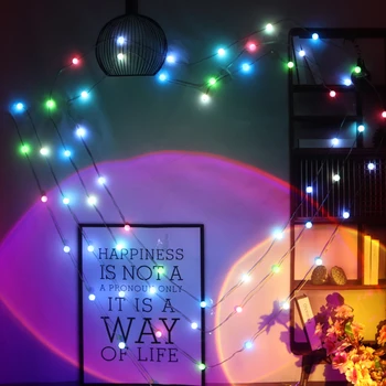 Цветна приказка струнен лампа БТ, свързваща медна жица, струнен лампа, интериор с управлението на лайнера за коледа, Хэллоуинского, фестивалния и осветление
