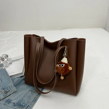 Чанта-тоут за жени, дамски чанта през рамо, нова однотонная чанта с надпис за почивка, голяма Чанта от изкуствена Кожа, луксозна Мода