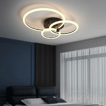Черен/златен модерна led полилей за хол, спалня, кабинет, проста полилей, осветление, кръгли осветителни тела lampadario