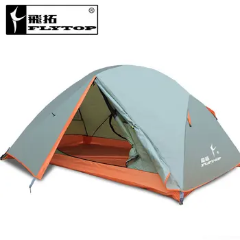 Шатра на открито, двойна, една палатка с двоен алуминиев шесто, защита от вятър на открито, защита от дъжд, водоустойчив, палатка за къмпинг